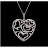 Image 2 : 1.11 ctw Diamond Pendant & Chain - 14KT White Gold