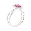 Image 4 : 1.76 ctw Pink Sapphire And Diamond Ring - 14KT White Gold
