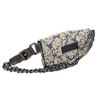 Image 3 : Marc Jacobs Gold Jacquard Canvas Gray Metallic Leather Trim Waist Bag