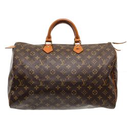 Louis Vuitton Monogram Canvas Leather Speedy 40 cm Bag