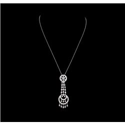 0.85 ctw Diamond Pendant With Chain - 18KT White Gold