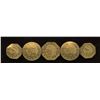 Image 1 : Lot of 5 Replica California Gold Tokens - Mounted