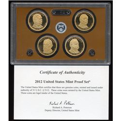 2012-S U.S. Mint Presidential Dollar 4 Coin Set with COA