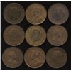 Image 1 : Lot of 9 Large Cents
