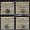 Image 1 : 1953 Ten Cents - Lot of 4 ICCS Graded NSF Varieties