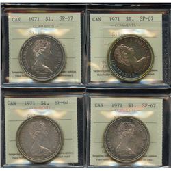 1971 Silver Dollars - Lot of 4 ICCS Graded Coins