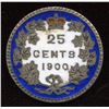 Image 1 : 1900 Enameled Victoria Twenty Five Cents