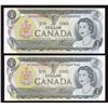 Image 1 : Bank of Canada $1, 1973 Radar Pair