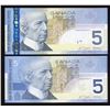 Image 2 : Bank of Canada $5, 2002 & 2006 Matched Radar Pair