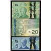 Image 2 : Lot of 5 Birth Year Serial Numbered Circulated Bank of Canada Notes