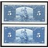 Image 2 : Bank of Canada $5, 1937 - Lot of 2