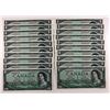 Image 1 : Bank of Canada $1, 1954 - Lot of 20 Consecutive Notes