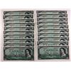 Image 1 : Bank of Canada $1, 1954 - Lot of 20 Consecutive Notes