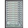 Image 1 : Bank of Canada $1, 1954 - Lot of 10 Consecutive Notes