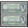 Image 1 : Bank of Canada $1, 1954 - Lot of 2 Replacement Notes