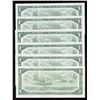 Image 2 : Bank of Canada $1, 1954 - Lot of 6 Replacement Notes