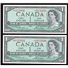 Image 1 : Bank of Canada $1, 1954 - Lot of 2 Consecutive Replacement Notes