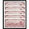 Image 2 : Bank of Canada $2, 1954 - Lot of 5 Consecutive Replacement Notes