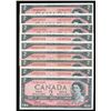 Image 1 : Bank of Canada $2, 1954 - Lot of 9 Replacement Notes