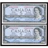 Image 1 : Bank of Canada $5, 1954 - Lot of 2 Consecutive Replacement Notes