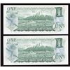 Image 2 : Bank of Canada $1, 1973 - Lot of 2 Consecutive Replacement Notes