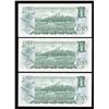 Image 2 : Bank of Canada $1, 1973 - Lot of 3 Consecutive Replacement Notes
