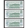 Image 2 : Bank of Canada $1, 1973 - Lot of 3 Consecutive Replacement Notes