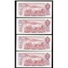 Image 2 : Bank of Canada $2, 1974 - Lot of 4 Consecutive Replacement Notes