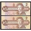 Image 2 : Bank of Canada $2, 1986 Changeover Lot of 2