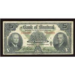 Bank of Montreal $5, 1942