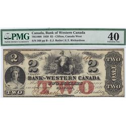 Bank of Western Canada $2, 1859