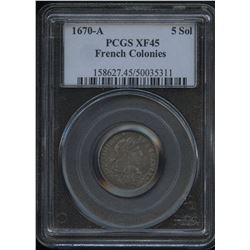 1670-A French Colonies 5 Sols
