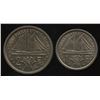 Image 2 : St. Pierre et Miquelon.  1940 1 Franc and 2 Franc patterns.