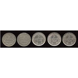 Newfoundland Five Cents - Lot of 5