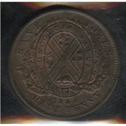 Br. 527, Province of Canada Half Penny, 1844