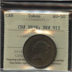 Br. 912 New Brunswick Half Penny Token, 1854