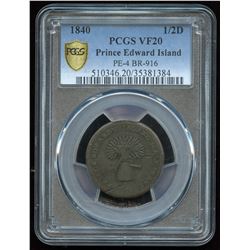 Br. 916 PEI Half Penny, Sheaf of Wheat, 1840