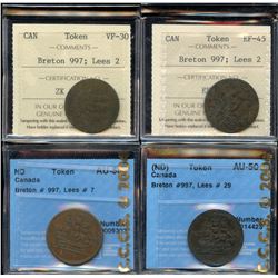 Ships Colonies & Commerce - Lot of 4 Graded Tokens