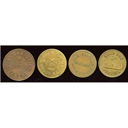 Ontario - Br. 752, 753, 852, 853.  Lot of four tokens.