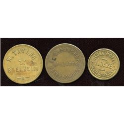 Ontario - Br. 753, 764, 839.  Lot of three tokens.