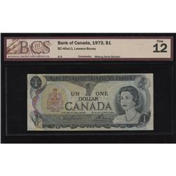 Bank of Canada $1, 1973 ERROR - Missing Serial Number