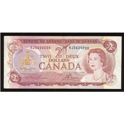 Bank of Canada $2, 1974 Misplaced Serial Numbers