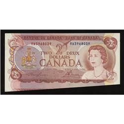 Bank of Canada $2, 1974 - Cutting Error