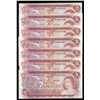 Image 1 : Bank of Canada $2, 1974 - Lot of 7 Sequential Prefix Radars