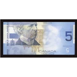 Bank of Canada $5, 2002 - Rare Inverted Ghost Design