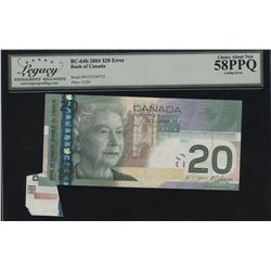 Bank of Canada $20, 2004 - Cutting Error