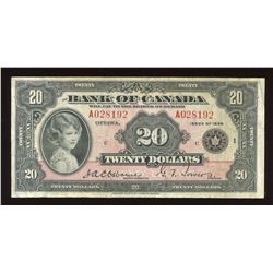 Bank of Canada $20, 1935