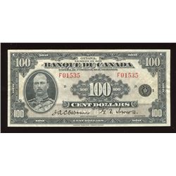 Banque du Canada $100, 1935