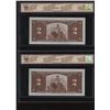 Image 2 : Bank of Canada $2, 1937 - Lot of 2 Consecutive Notes