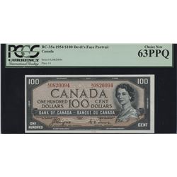 Bank of Canada $100, 1954 Devil's Face